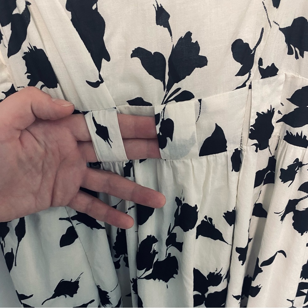 Lapis Women's Black & White Floral Spaghetti Strap Sundress PETITE LARGE - Picture 6 of 9